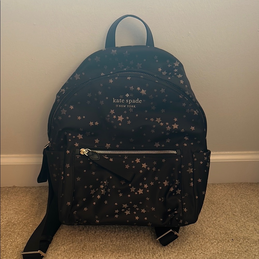 Kate Spade Black Backpack with Star Accents